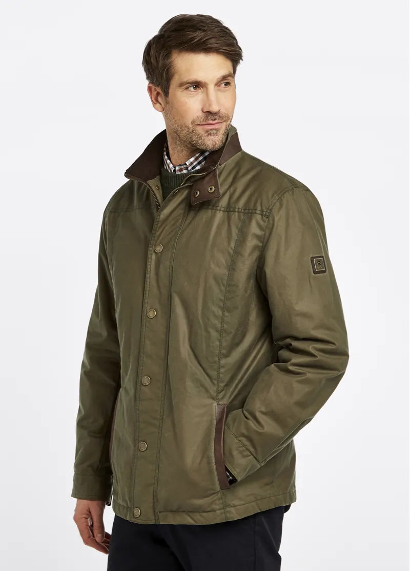 Dubarry Mens Carrickfergus Waxed Jacket Dusky Green-1